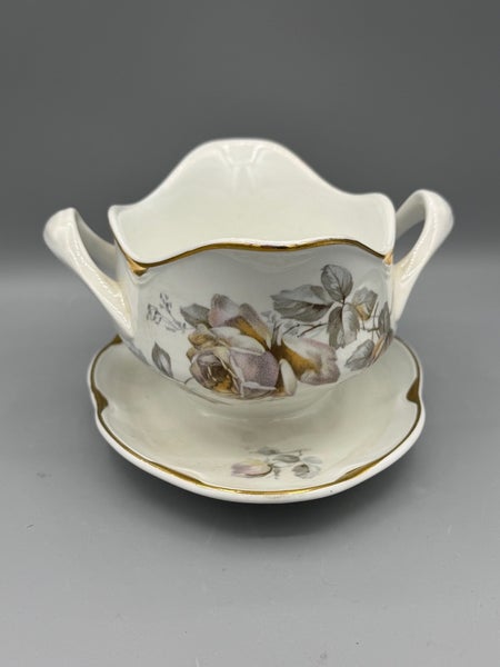 Arabia, Kastikekaadin, Harmaa/Ruskea ruusu, 1920-luku.