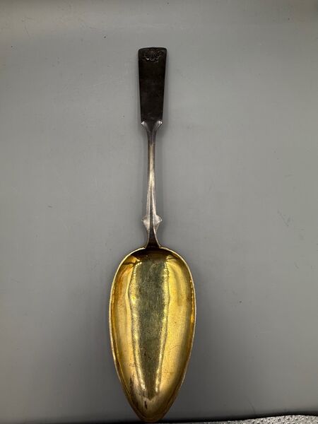J.E.Kantonen, Kristiinankaupunki, Musla, iso hopealusikka 30cm, vuodelta 1923