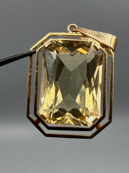 Olof Sj&ouml;blom, Helsinki 1966, Vintage riipus, Kultaa, Keltainen kivi