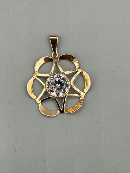 Salovaara, Vintage riipus, Kultaa, Kirkas kivi